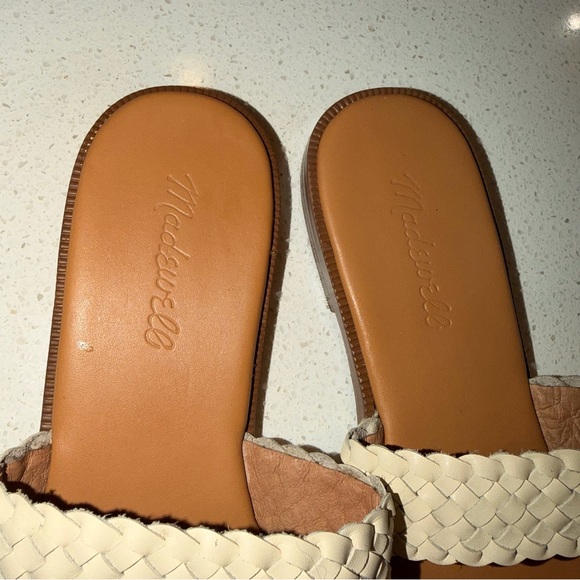 Madewell Woven Slide Sandals Women 7.5 Cream Braided  Spring Time Summer Classic - Picture 4 of 5